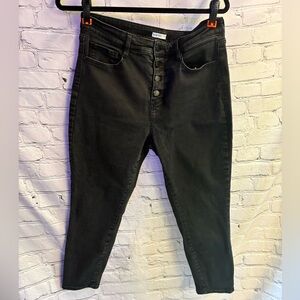 5/$20 Nine West Plus Black High Rise Button Up Stretch Slim Ankle Jeans‎ Sz 14